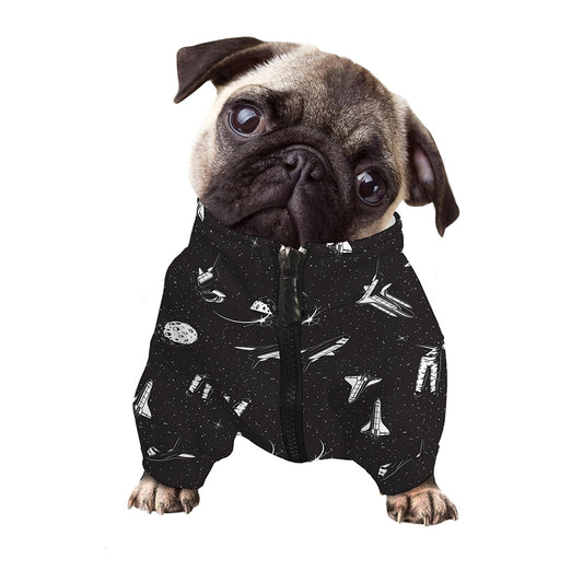 Astronaut In Space Pattern Print Dog Zip Up Jacket