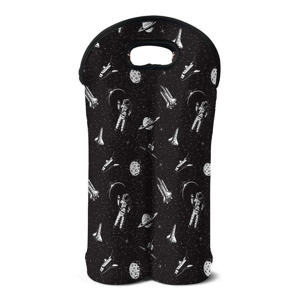 Astronaut In Space Pattern Print Double Neoprene Wine Tote
