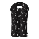 Astronaut In Space Pattern Print Double Neoprene Wine Tote