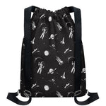 Astronaut In Space Pattern Print Drawstring Backpack
