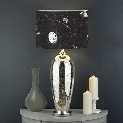 Astronaut In Space Pattern Print Drum Lamp Shade