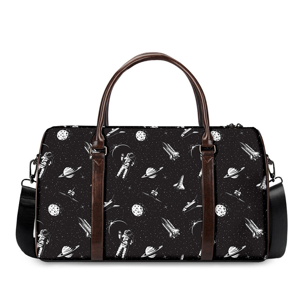 Astronaut In Space Pattern Print Duffle Bag