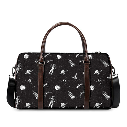 Astronaut In Space Pattern Print Duffle Bag