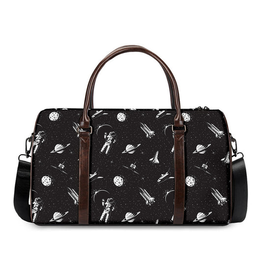 Astronaut In Space Pattern Print Duffle Bag