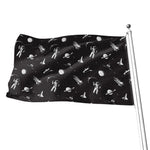 Astronaut In Space Pattern Print Flag