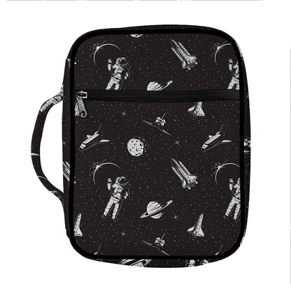 Astronaut In Space Pattern Print Front Pocket Bible Bag