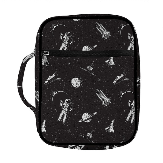 Astronaut In Space Pattern Print Front Pocket Bible Bag