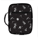 Astronaut In Space Pattern Print Front Pocket Bible Bag
