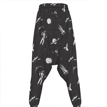 Astronaut In Space Pattern Print Hammer Pants