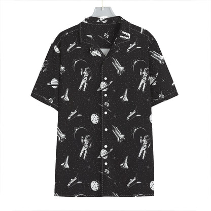 Astronaut In Space Pattern Print Hawaiian Shirt