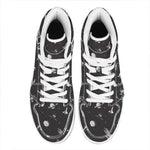 Astronaut In Space Pattern Print High Top Leather Sneakers