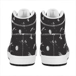 Astronaut In Space Pattern Print High Top Leather Sneakers