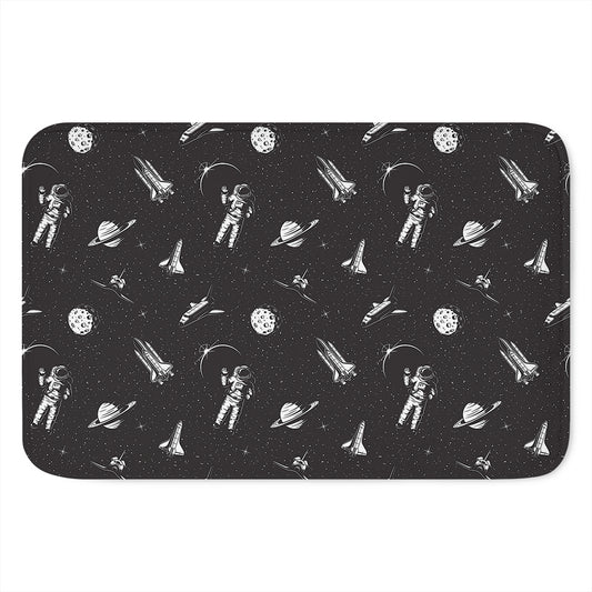 Astronaut In Space Pattern Print Indoor Door Mat