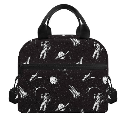 Astronaut In Space Pattern Print Insulated Lunch Bag