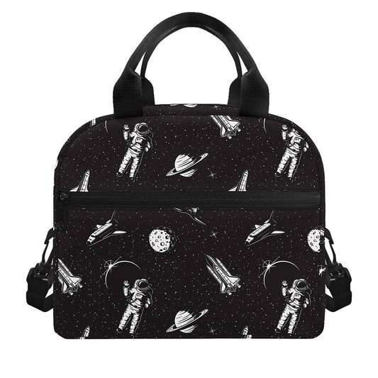 Astronaut In Space Pattern Print Insulated Lunch Bag