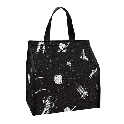Astronaut In Space Pattern Print Insulated Lunch Tote