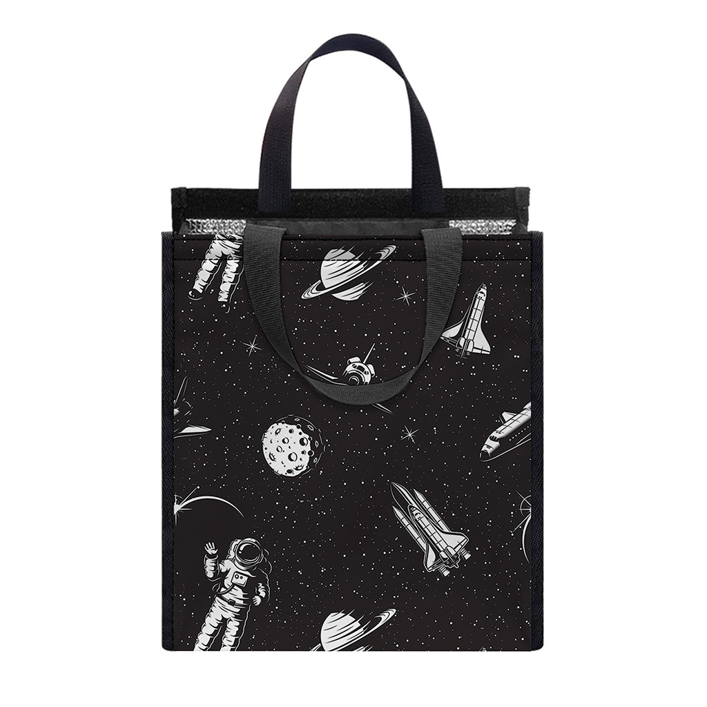 Astronaut In Space Pattern Print Insulated Lunch Tote