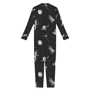 Astronaut In Space Pattern Print Jumpsuit