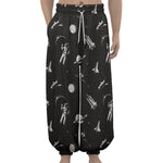 Astronaut In Space Pattern Print Lantern Pants