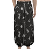 Astronaut In Space Pattern Print Lantern Pants