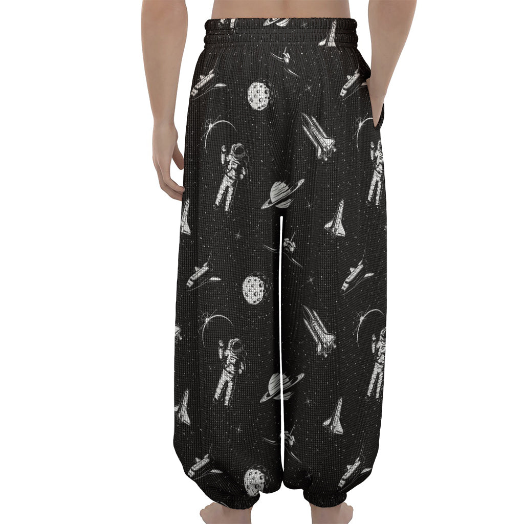 Astronaut In Space Pattern Print Lantern Pants