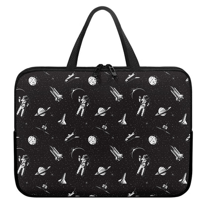 Astronaut In Space Pattern Print Laptop Sleeve With Handle