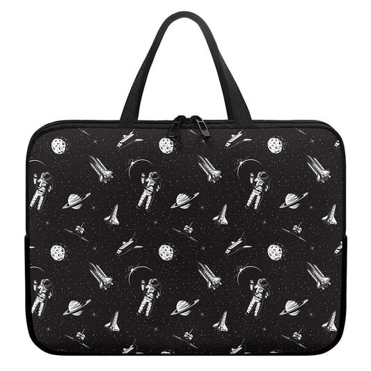 Astronaut In Space Pattern Print Laptop Sleeve With Handle