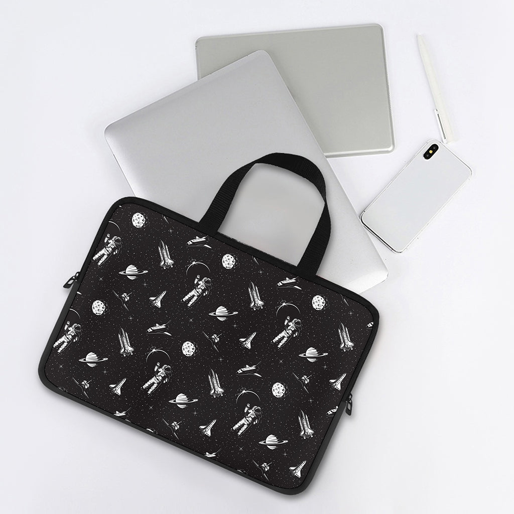 Astronaut In Space Pattern Print Laptop Sleeve With Handle