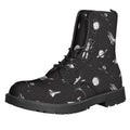 Astronaut In Space Pattern Print Lace-Up Boots