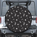 Astronaut In Space Pattern Print Leather Spare Tire Cover