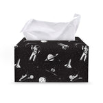 Astronaut In Space Pattern Print Leather Tissue Box Cover