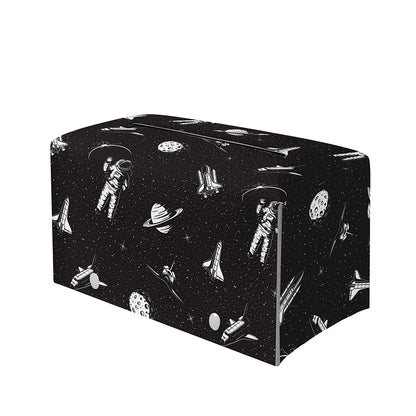 Astronaut In Space Pattern Print Leather Tissue Box Cover