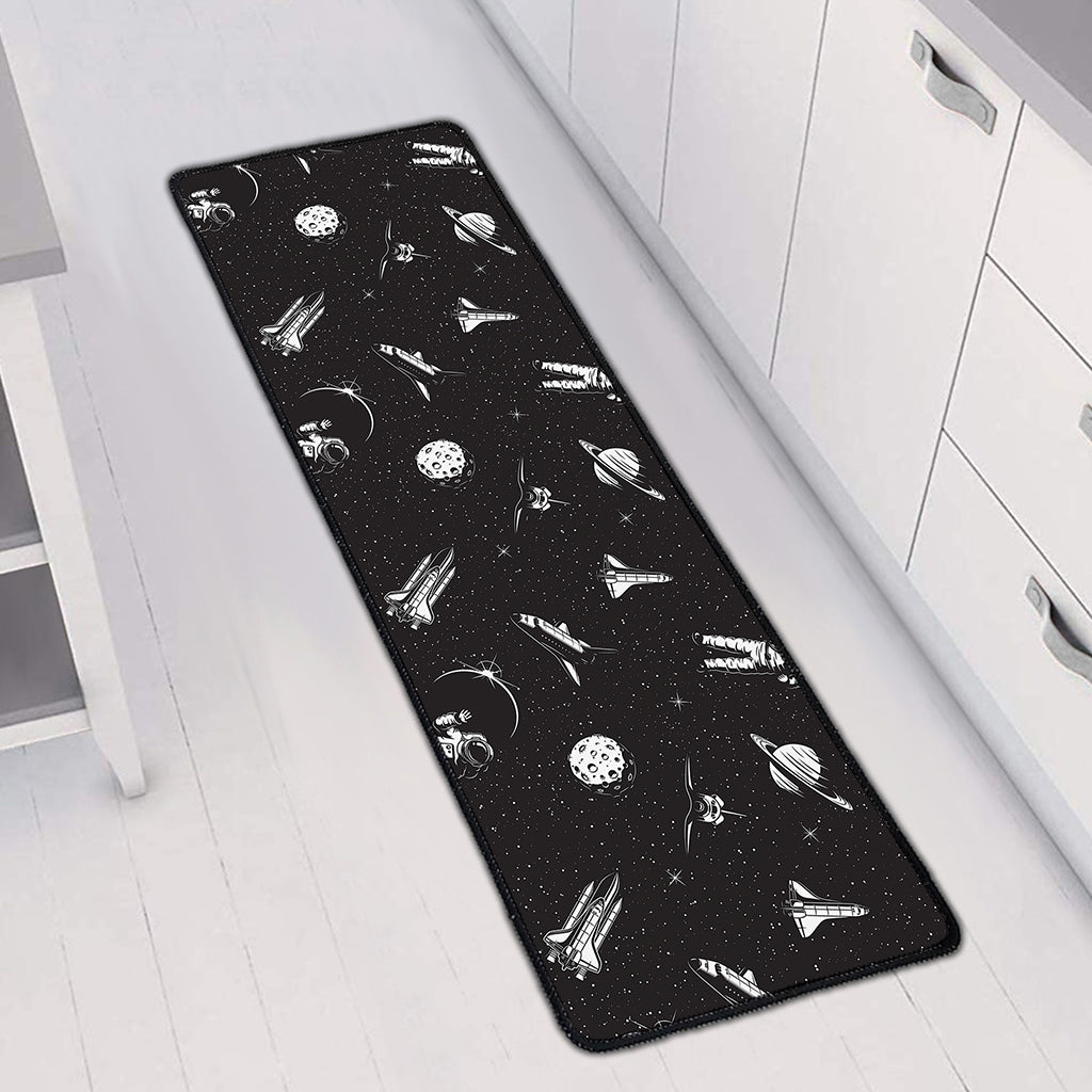 Astronaut In Space Pattern Print Long Kitchen Mat