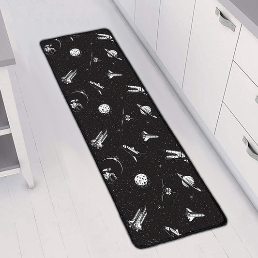 Astronaut In Space Pattern Print Long Kitchen Mat