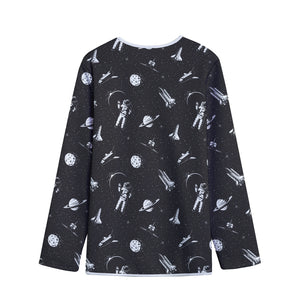 Astronaut In Space Pattern Print Long Sleeve Short Coat