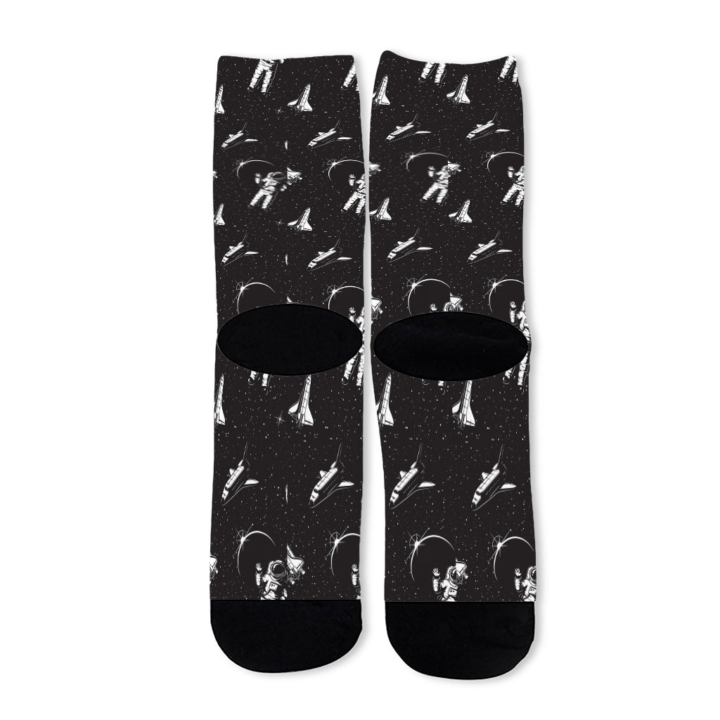 Astronaut In Space Pattern Print Long Socks