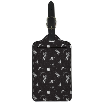 Astronaut In Space Pattern Print Luggage Tag