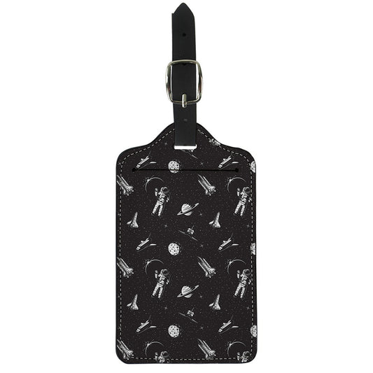 Astronaut In Space Pattern Print Luggage Tag