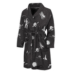 Astronaut In Space Pattern Print Men's Bathrobe