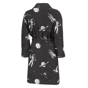 Astronaut In Space Pattern Print Men's Bathrobe