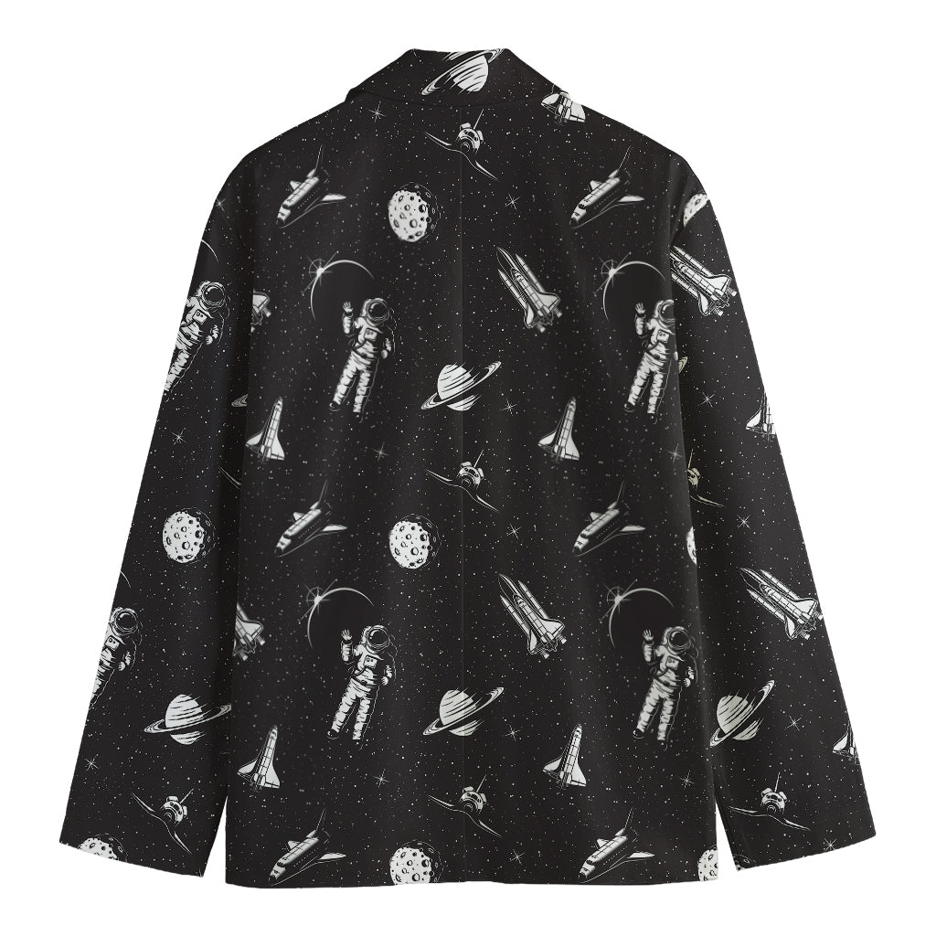 Astronaut In Space Pattern Print Men's Blazer