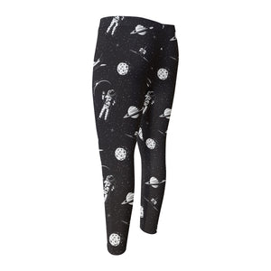 Astronaut In Space Pattern Print Men's Compression Pants