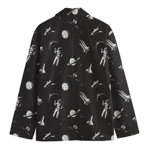 Astronaut In Space Pattern Print Men's Cotton Blazer