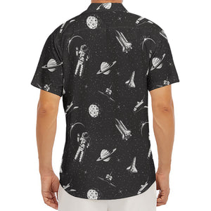 Astronaut In Space Pattern Print Men's Deep V-Neck Shirt