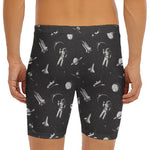 Astronaut In Space Pattern Print Men's Long Boxer Briefs