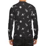 Astronaut In Space Pattern Print Men's Long Sleeve Rash Guard