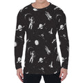Astronaut In Space Pattern Print Men's Long Sleeve T-Shirt