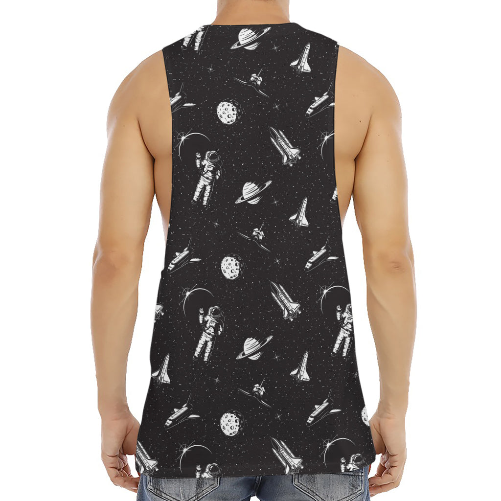 Astronaut In Space Pattern Print Men's Muscle Tank Top