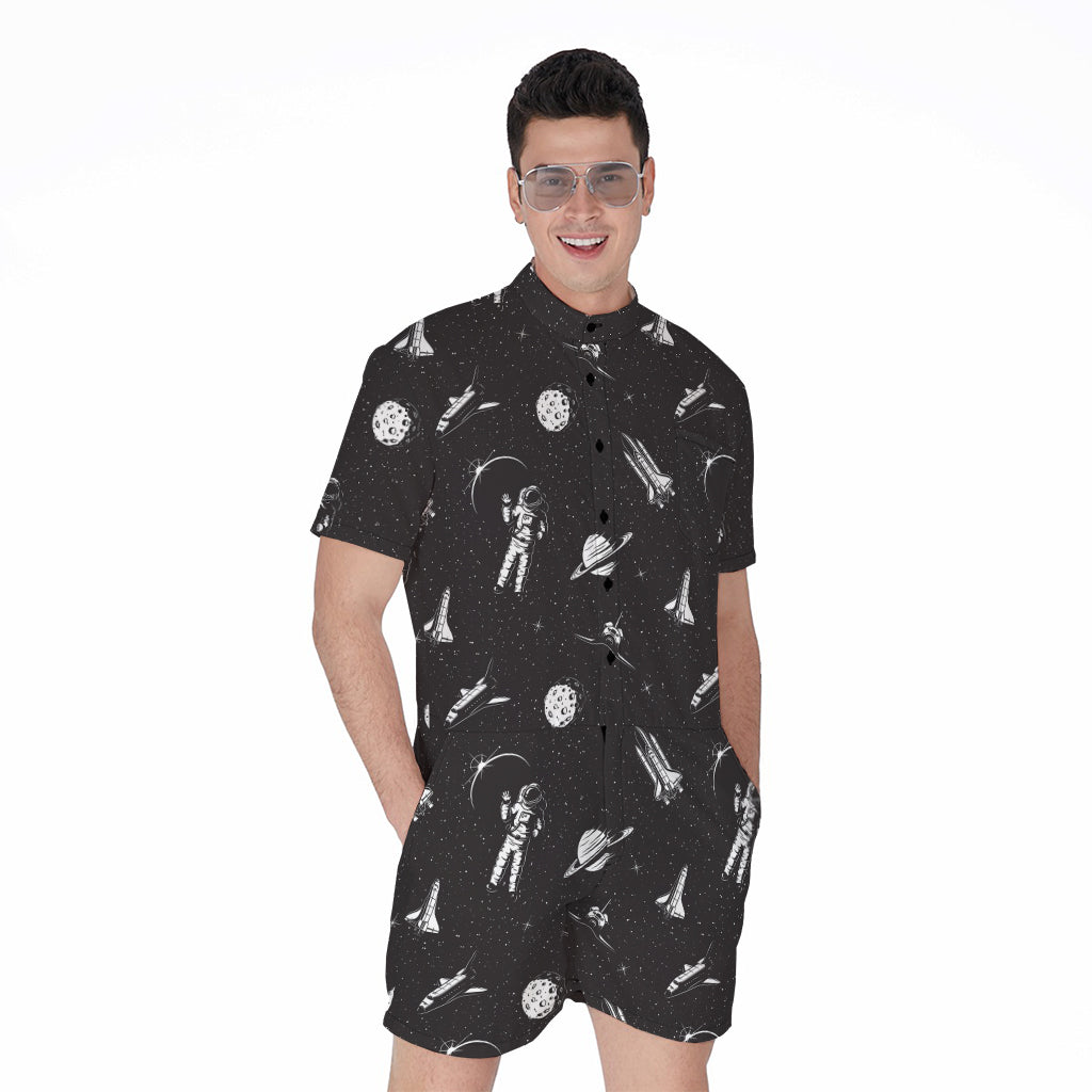 Astronaut In Space Pattern Print Men's Rompers