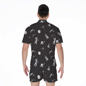 Astronaut In Space Pattern Print Men's Rompers